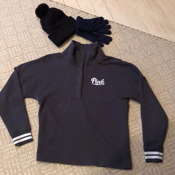 Pink Victoria Secret high neck sweatshirt - Picture 1 of 9